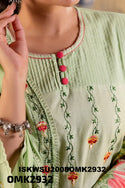 Embroidered Malmal Cotton Kurti With Pant And Dupatta-ISKWSU2008OMK2932