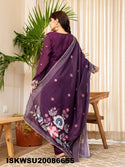 Embroidered Chanderi Silk Kurti With Pant And Printed Dupatta-ISKWSU20086655