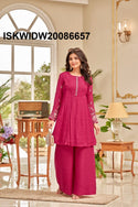 Embroidered Chanderi Silk Co-Ord Set-ISKWIDW20086657