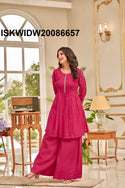Embroidered Chanderi Silk Co-Ord Set-ISKWIDW20086657