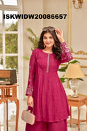 Embroidered Chanderi Silk Co-Ord Set-ISKWIDW20086657
