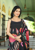 Printed Maslin Shoulder Striped Kurti With Pant And Dupatta-ISKWSU20086658