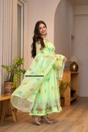 Printed Organza Anarkali Kurti With Pant And Dupatta-ISKWSU20086660