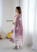 Floral Printed Organza Anarkali Kurti With Pant And Dupatta-ISKWSU20086661