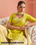 Embroidered Chinon Kurti With Sharara And Dupatta-ISKWSH190810039