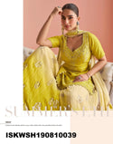 Embroidered Chinon Kurti With Sharara And Dupatta-ISKWSH190810039