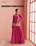 Embroidered Chinon Kurti With Sharara And Dupatta-ISKWSH190810038