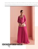 Embroidered Chinon Kurti With Sharara And Dupatta-ISKWSH190810038