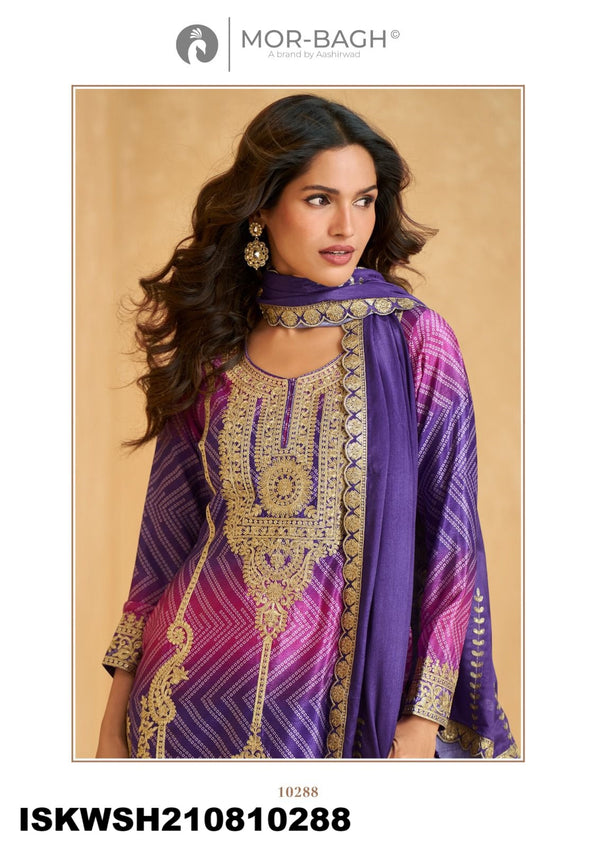 Embroidered Chinon Kurti With Sharara And Dupatta-ISKWSH210810288/289/290