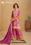 Embroidered Chinon Kurti With Sharara And Dupatta-ISKWSH210810288/289/290