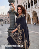 Embroidered Crepe Kaftan Set-ISKWIDW220810083