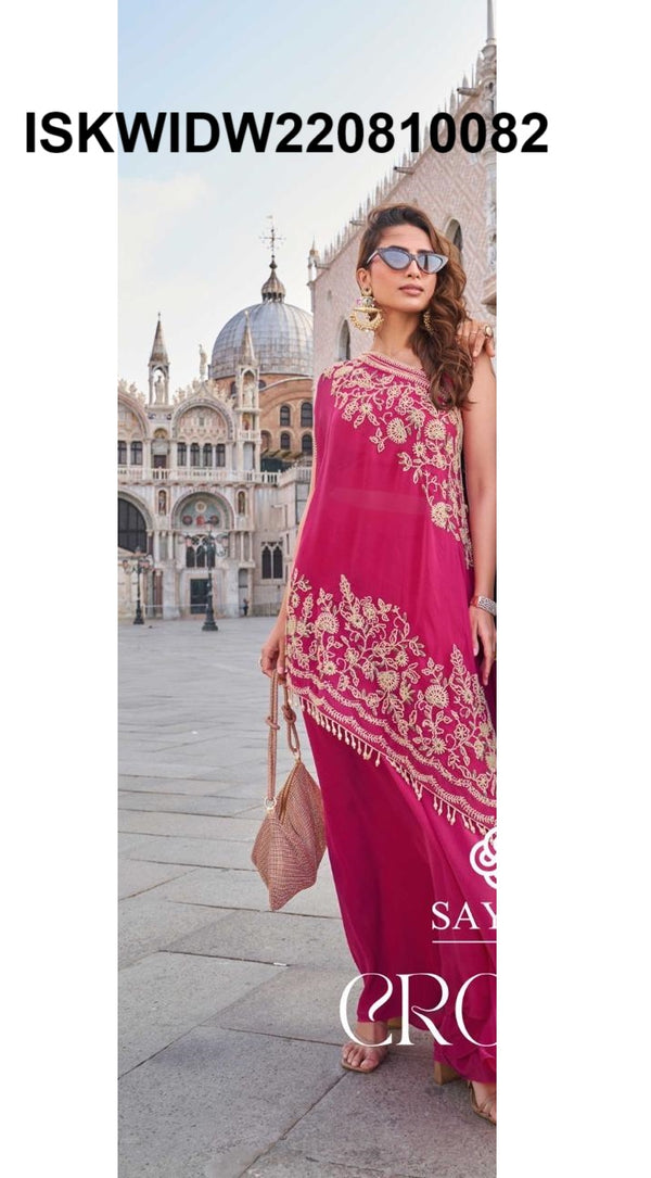 Embroidered Palazzo Set-ISKWIDW220810082