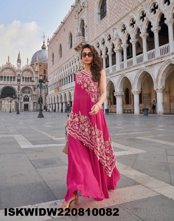 Embroidered Palazzo Set-ISKWIDW220810082