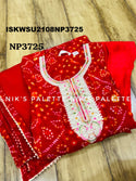 Bandhani Printed Georgette Anarkali Kurti With Pant And Net Dupatta-ISKWSU2108NP3725