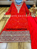 Bandhani Printed Georgette Kurti With Pant And Net Dupatta-ISKWSU2108NP3724
