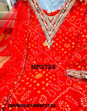 Bandhani Printed Georgette Kurti With Pant And Net Dupatta-ISKWSU2108NP3724