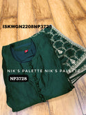 Embroidered Silk Gown With Georgette Dupatta-ISKWGN2208NP3728
