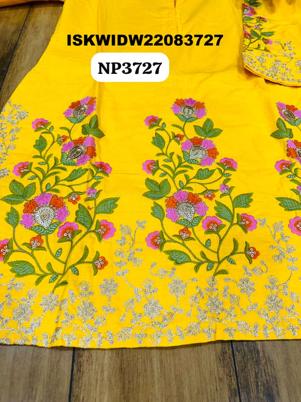 Embroidered Linen Cotton Co-Ord Set-ISKWIDW22083727