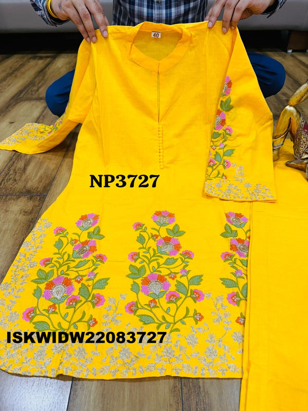 Embroidered Linen Cotton Co-Ord Set-ISKWIDW22083727