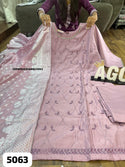 Embroidered Maslin Silk Kurti With Maslin Pant And Dupatta-ISKWSU2208AGC5063