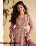Chinon Silk Gown With Embroidered Shrug-ISKWGN260810092