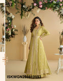 Chinon Silk Gown With Embroidered Shrug-ISKWGN260810093