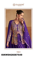 Embroidered Chinon Top With Sharara And Dupatta-ISKWSH26087549