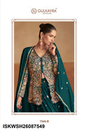 Embroidered Chinon Top With Sharara And Dupatta-ISKWSH26087549