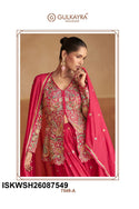 Embroidered Chinon Top With Sharara And Dupatta-ISKWSH26087549
