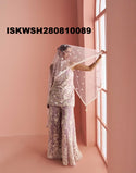 Embroidered Net Kurti With Sharara And Dupatta-ISKWSH280810089