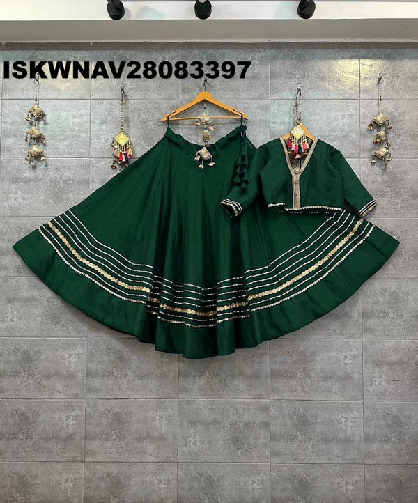 Sequined Silk Lehenga With Blouse-ISKWNAV28083397