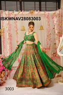 Digital Printed Silk Lehenga With Blouse And Organza Dupatta-ISKWNAV28083003