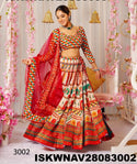 Digital Printed Silk Lehenga With Blouse And Organza Dupatta-ISKWNAV28083002