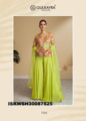 Printed Chinon Top With Sharara And Net Dupatta-ISKWSH30087525