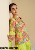 Printed Chinon Top With Sharara And Net Dupatta-ISKWSH30087525