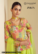 Printed Chinon Top With Sharara And Net Dupatta-ISKWSH30087525