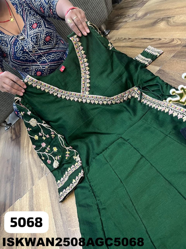 Embroidered Chinon Silk Anarkali With Banarasi Weaving Dupatta-ISKWAN2508AGC5068