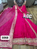 Embroidered Chinon Silk Anarkali With Banarasi Weaving Dupatta-ISKWAN2508AGC5068
