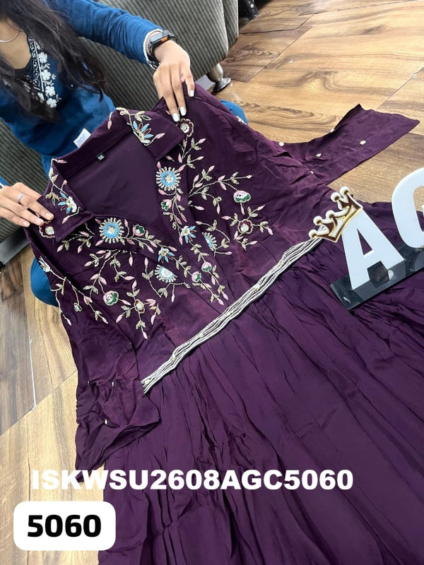 Embroidered Maslin Gown-ISKWGN2608AGC5060