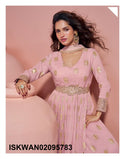 Embroidered Viscose Jacquard Silk Anarkali With Dupatta-ISKWAN02095783