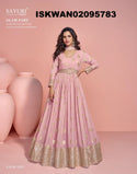 Embroidered Viscose Jacquard Silk Anarkali With Dupatta-ISKWAN02095783