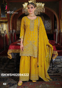 Embroidered Chinon Kurti With Sharara And Dupatta-ISKWSH02094322