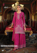 Embroidered Chinon Kurti With Sharara And Dupatta-ISKWSH02094322