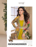 Georgette Gown With Digital Printed Silk Shrug-ISKWGN02095825