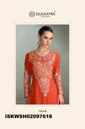 Embroidered Chinon Peplum Kurti With Sharara And Dupatta-ISKWSH02097618