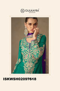 Embroidered Chinon Peplum Kurti With Sharara And Dupatta-ISKWSH02097618