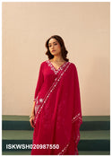 Embroidered Chinon Silk Kurti With Sharara And Dupatta-ISKWSH030987550