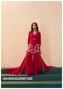 Embroidered Chinon Silk Kurti With Sharara And Dupatta-ISKWSH030987550