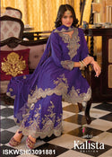 Embroidered Chinon Kurti With Sharara And Dupatta-ISKWSH03091881/82/80