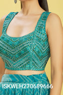 Digital Printed Organza Lehenga With Silk Blouse And Dupatta-ISKWLH270689666